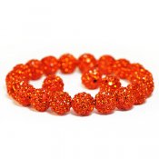 10mm rhinestone beads, orange