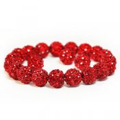 10mm rhinestone beads, red