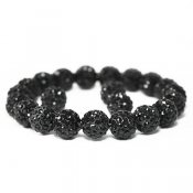 10mm rhinestone beads, jet black