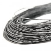 Styv cannetille wire för pärlbroderier, 1mm grov, antik silver