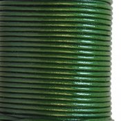 Натуральный кожаный шнур, 2мм, зелёный, 1м