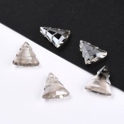 Christmas tree crystal pendant, 15x13mm, silver gray