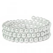 Glass pearls, 6mm beads, platinum grey