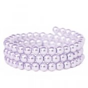 Vaxade glaspärlor, 6mm, ljus syrenlila