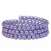 Vaxade glaspärlor, 6mm, blålila, 30g (ca 100st)