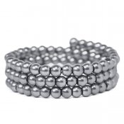 Glass pearls, 6mm beads, dark grey