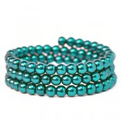 Glass pearls, 6mm beads, teal