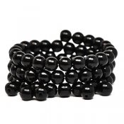 Approx. 8mm round glass beads, black