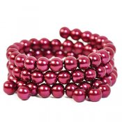 Glass pearls, 8mm beads, berry red