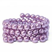 Glass pearls, 8mm beads, pale lilac