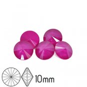 Aurora rivoli kristaller, 10mm (SS45), Crystal Peony Pink