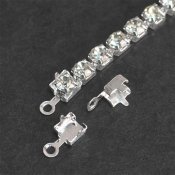 Terminator connectors for approx. 3-3,3mm cup chains, silver-colored
