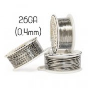 Non-tarnish steel-colored copper wire, 26GA (0,4mm thick)