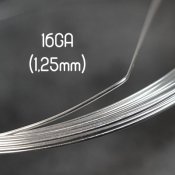 Полукруглая non-tarnish silver проволока, 16GA (толщина: 1,25мм)