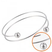 Charm bangle with swist-off ball end, stainless surgical steel