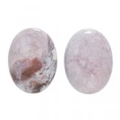 Cabochon, naturlig rosa/lila oceanjaspis, ca 30x40mm oval