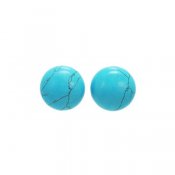 Cabochon, turquoise-dyed magnesite, 16mm