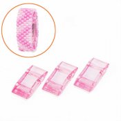 Acrylic Carrier Beads, 9x18mm, pink