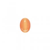 Cabochon, cat's Eye glass, 13x18mm oval, apricot