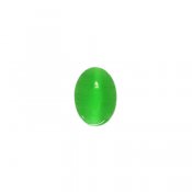 Cabochon, cat's Eye glass, 13x18mm oval, green