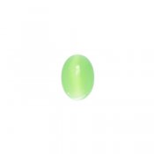 Cabochon, cat's Eye glass, 13x18mm oval, pale green