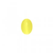 Cabochon, cat's Eye glass, 13x18mm oval, pale yellow