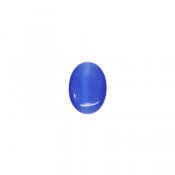 Cabochon, cat's Eye glass, 13x18mm oval, dark blue