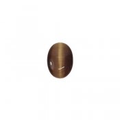 Cabochon, cat's Eye glass, 13x18mm oval, dark brown