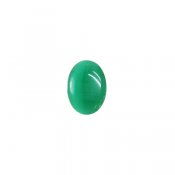 Cabochon, cat's Eye glass, 13x18mm oval, dark green