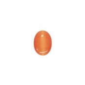 Cabochon, cat's Eye glass, 13x18mm oval, orange