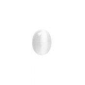 Cabochon, cat's Eye glass, 13x18mm oval, white