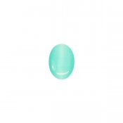 Cabochon, cat's Eye glass, 13x18mm oval, aqua green