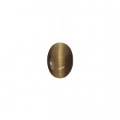 Cabochon, cat's Eye glass, 13x18mm oval, brown
