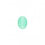 Cabochon, cat's Eye glass, 13x18mm oval, mint green