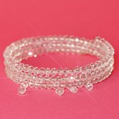 Fasetterade 3x4mm glasrondeller, genomskinliga