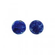 Glass cabochon, semi transparent dark blue, 16mm