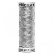 Gütermann metallic embroidery thread, dark silver color, 200m