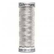 Gütermann metallic embroidery thread, silver color, 200m