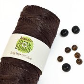 Polished hemp cord, 0.6mm, dark brown