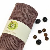 Polished hemp cord, approx. 1mm, brown, 60m spool