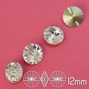 Aurora crystal buttons, 12mm, Crystal Clear (foiled), 6pcs