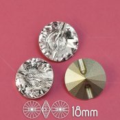 Aurora crystal buttons, 18mm, Crystal Clear (foiled)