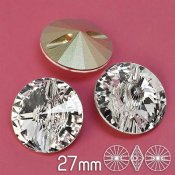 Aurora crystal buttons, 27mm, Crystal Clear (foiled)