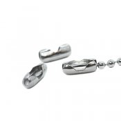 Connectors for 2mm ball chains, stainless surgical steel