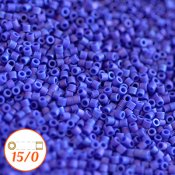 Miyuki Delica 15/0, matte opaque cobalt blue AB