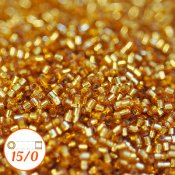 Miyuki Delica 15/0, silver-lined marigold
