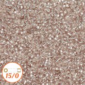 Miyuki Delica 15/0, silver-lined pink mist