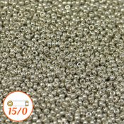 Miyuki seed beads 15/0, galvanized silver
