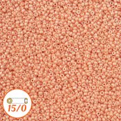 Miyuki seed beads 15/0, opaque peach luster