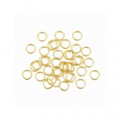 Unsoldered jumprings, 18K gold-plated stainless surgical steel, 4x0.5mm